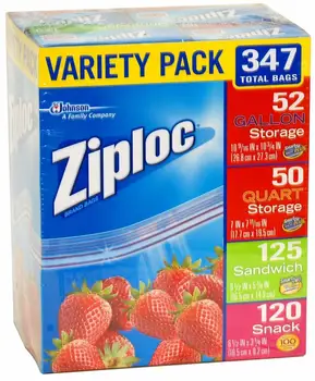 

Ziploc Variety Pack 347 Total Bags SC Johnson Variety of storage Bags