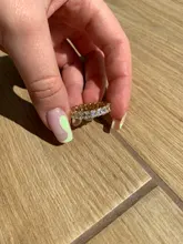 Huitan-anillos de promesa de amor para mujer, joyería de boda, cristal cuadrado pavimentado, circonita, anillo de compromiso de boda elegante, nuevo