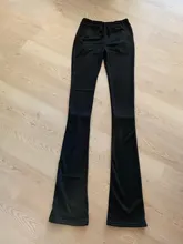 BOOFEENAA-pantalones de chándal de estilo callejero para mujer, pantalón informal con cordón Extra largo apilado, gruesos y cálidos, para invierno, C85-CD57