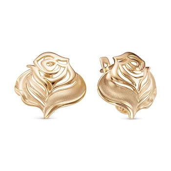

10-07912 mink gold 585 sterling silver earrings