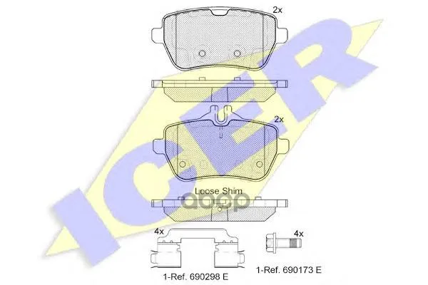 182076_колодки Дисковые Задние! Mb Sl R231 3.5/4.7 12# Icer 182076 Icer арт. 182076