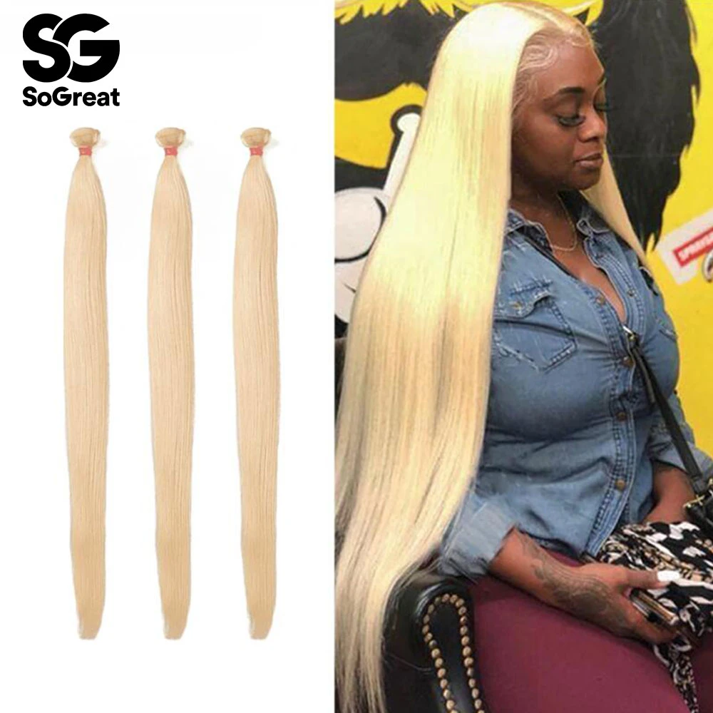 613 Straight Bundles Brazilian Hair Weave Blonde 30 40 Inch Bundles Human Hair Extension For Black Women Human Hair Bundles Hair Weaves Aliexpress