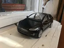 1:32 modelo Tesla X coche en miniatura de aleación con tirar juguete electrónico con simulación de luces y música modelo juguetes para niños de regalo