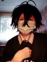 QQXCAIW negro blanco morado rojo corto Cosplay del pelo peluca hombre fiesta 30 Cm de alta temperatura de fibra pelucas de pelo sintético