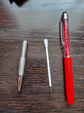 Bolígrafo de cristal creativa, bolígrafo de diamante bolígrafos de papelería, bolígrafo táctil, 11 colores, negro aceitoso, 1 Uds./venta