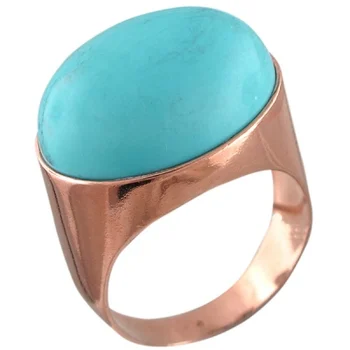 

Esthete ring with 1 turquoise made of silver with gilding
