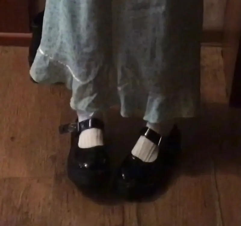 Academic Lolita Scarpe in pelle PU nera con punta arrotondata