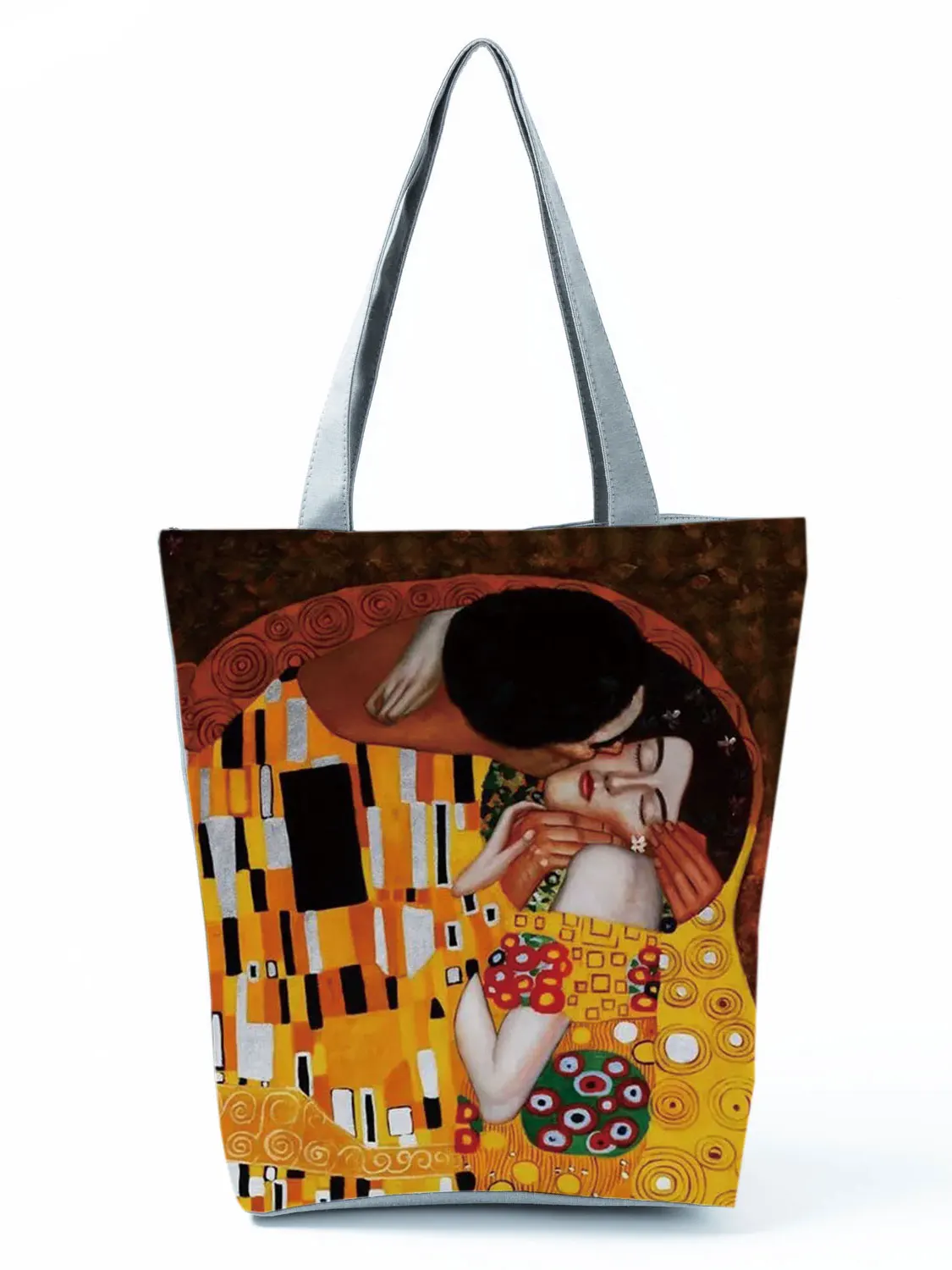 Customized Oil Painting Tears Cloth Tote Bags For Women Gustav Klimt Ladies Fashion Handbag Large Capacity Shopping Totes Bags 4
