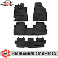 Коврики для Toyota Highlander 2010~ 2013 коврики Нескользящие полиуретановые грязезащитные внутренние аксессуары для стайлинга автомобилей