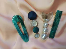 Hair-Clips-Set Hairpin Hair-Accessories Barrettes Crystal Geometric Pearl Acrylic Fashion Jewelry