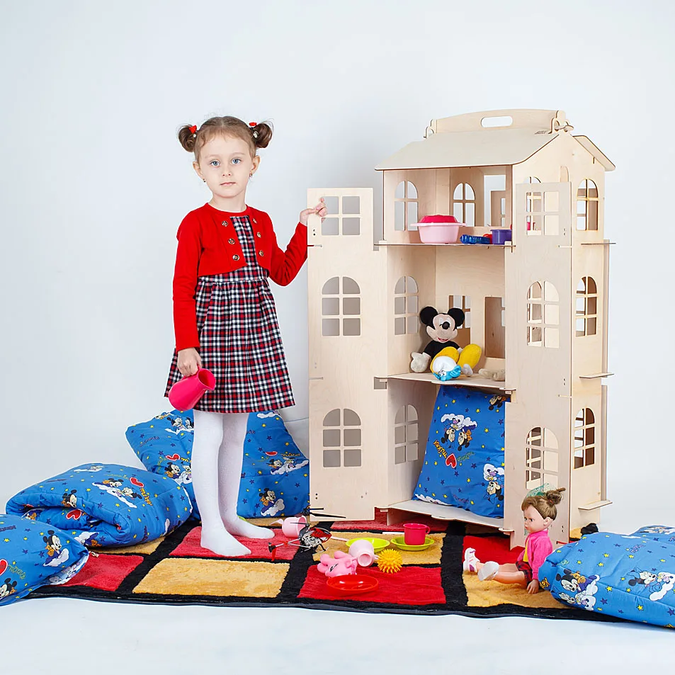 Кукольный домик с подвижными дверцами 108x46x44 см