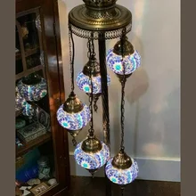 Многоцветный ручной работы 5 шаров торшер Марокканская мозаика подвесной фонарь