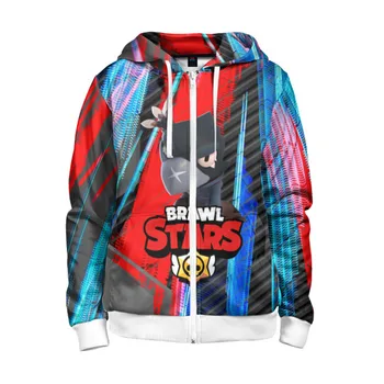 

Children's sweatshirt 3D with zipper Brawl Stars Crow