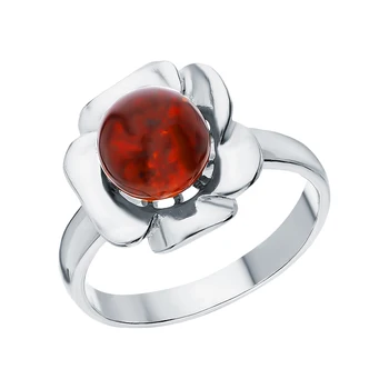 

Silver ring with amber sunlight