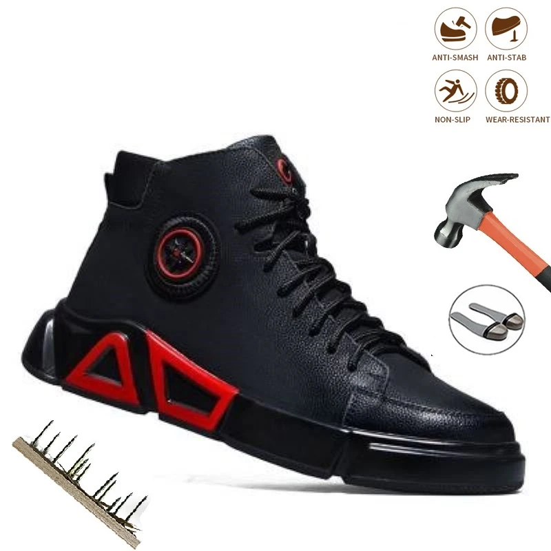 Unbreakable Sneakers Luxury Designer Motorcycle High Waterproof Steel Winter Warm Snow Boots Men Shoes  Toe Cap Work Safety Shoe acid gas respirator