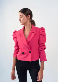 

Jacket Women blazer color fuchsia pleats sleeves trend 2020