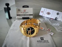 NAVIFORCE-reloj de pulsera militar para hombre de acero, cronógrafo de acero, cronógrafo para hombre, resistente al agua, pantalla dual