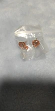 JoiasHome corazón aretes en forma para las mujeres joyería de plata 925 de moda mujer Color oro rosa pendientes de boda regalo