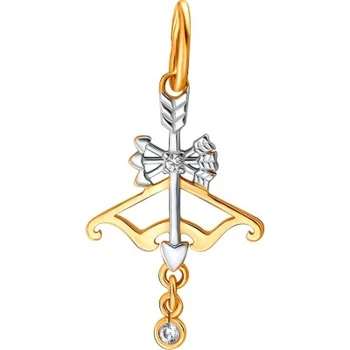 

Esthete pendant "Strelets" with 2 cubic zirconia Red Gold