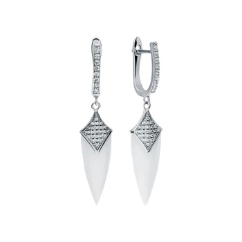 

Silver earrings with ceramics and cubic zirconium sunlight