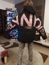 Winter Women Jackets Coat Parkas Padded-Down Print Female Cotton Hooded Warm HOT Letter