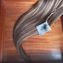 Rebecca-extensiones de cabello humano brasileño Remy, cabello de doble estiramiento, sedoso, color Piano, marrón, Rubio 113, 613g, 1 ud.