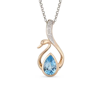 

Gold pendant with Topaz and diamonds sunlight