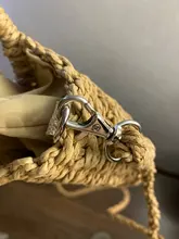 Gusure-Bolso de mimbre tejido para mujer, bandoleras cruzadas hechas a mano de verano para la playa, pequeñas, de hombro redondo de paja