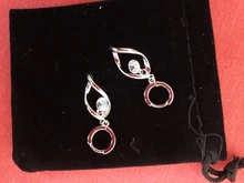 XIYANIKE de Plata de Ley 925 de reducción de pendientes de plata giratorio amor pendiente de perlas para mujer MEDIADOS DE-longitud pendientes