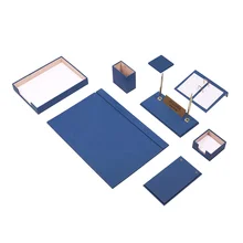 И кожи настольный прибор 10 штук с одним лотком для документов(настольный органайзер, Офисные аксессуары, настольные аксессуары, офисные принадлежности