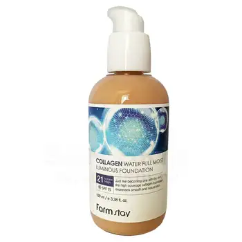 

With the effect of shining face cream with collagen farmstay Collagen Water full moist luminous foundation cream