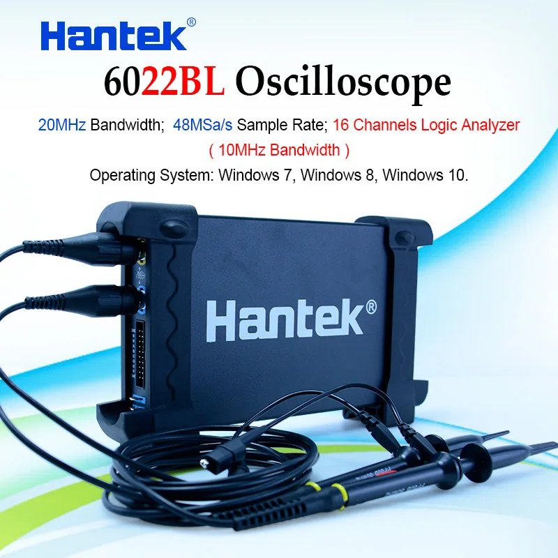 Hantek6022BLUSBOscilloscopeGeneratorBandwidth48MSasSample