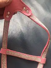 Suave de cuero de gamuza de arnés para perro Cachorro de diamantes de imitación chaleco para gatos mascota Mascotas Cachorro arneses para pequeño mediano perros Chihuahua rosa