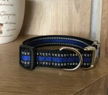 Collar de nailon para perro, personalizado con placa de etiqueta de identificación grabada para mascota, reflectante, perros pequeños, medianos y grandes