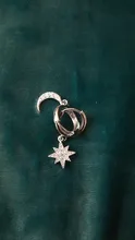 ANENJERY de Plata de Ley 925 moda novedosa de Luna estrella aro pendientes para las mujeres 2020 mejores regalos de Navidad de S-E1360