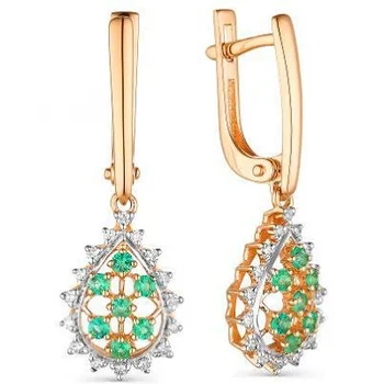

Alcor earrings with emeralds and diamonds in red gold