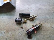 Conector RCA chapado en oro, adaptador de enchufe macho de vídeo/conector de Cable de Audio, 6mm, negro y rojo, superrápido, 2 uds./1 par