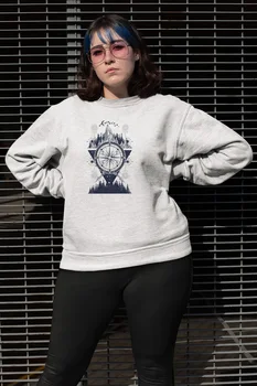 

Angemiel Wear Cosmic Compass Mountain And Stars White Women Sweatshirts