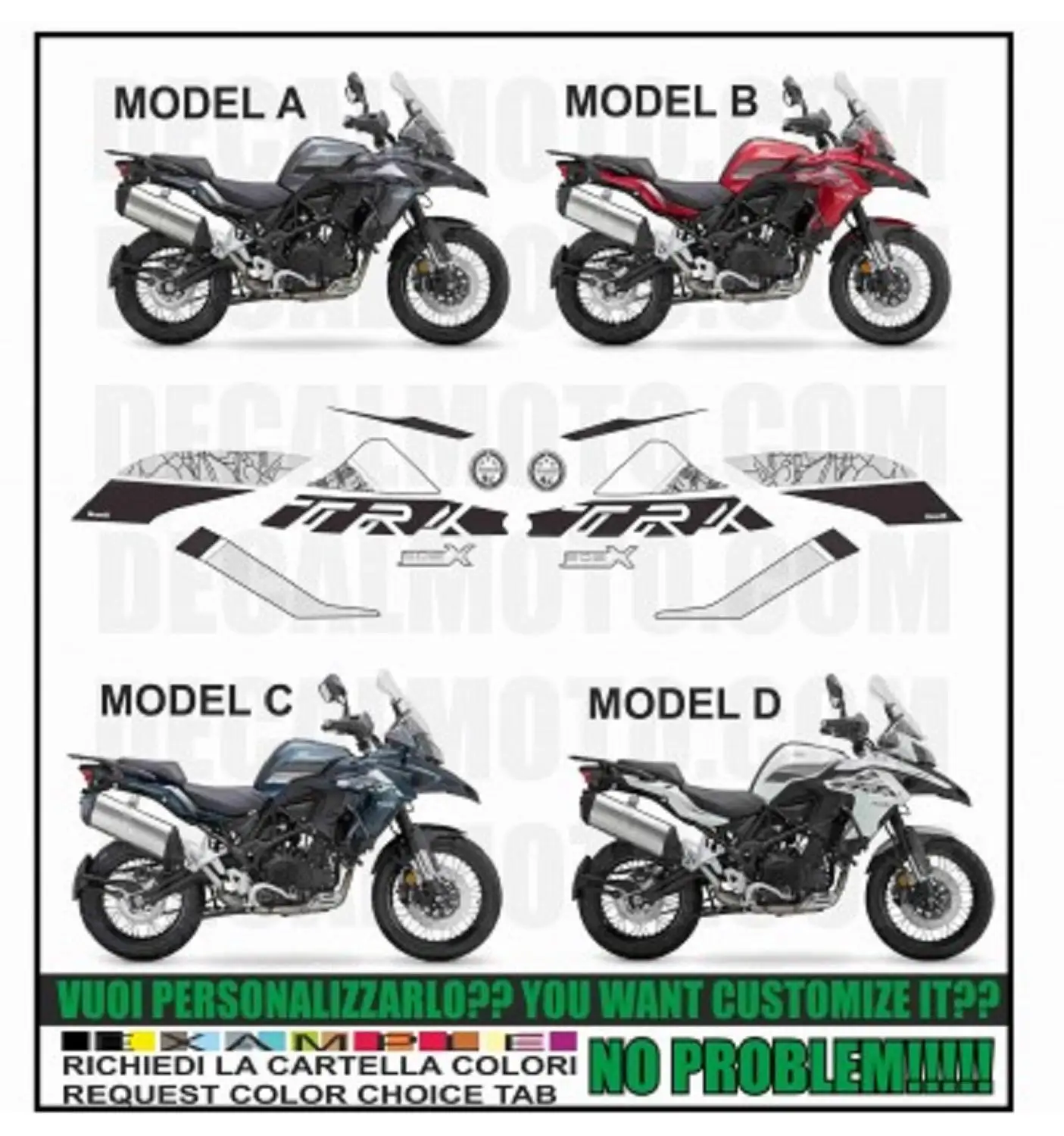 Kit Adesivi compatibile BENELLI TRK 502-12 pezzi 074 GRIGIO MEDIO stickers moto decal scegli colore cod.1414 Kit Adesivi compatibile BENELLI TRK 502-12 pezzi 074 GRIGIO MEDIO stickers moto decal scegli colore cod.1414