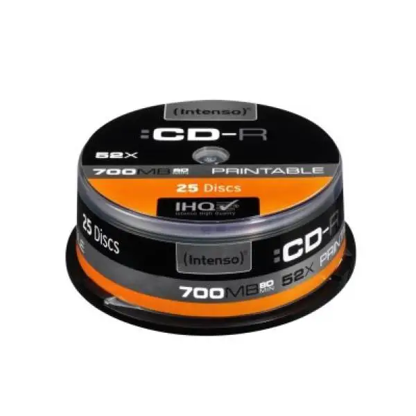 Printable CD R INTENSO 1801124 52x700 MB 25 шт|Чистые диски| |