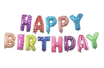 

Polka dot Happy Birthday Foil Balloon