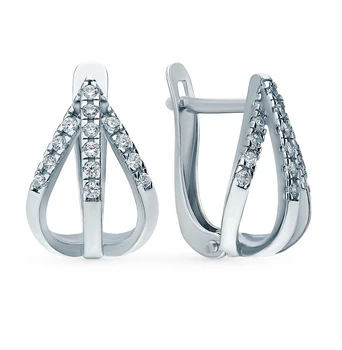 

Silver earrings with cubic zirconia sunlight sample 925