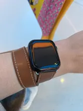 Correa de doble recorrido para Apple watch, correa de reloj de cuero genuino de 44mm/40mm 42mm/38mm, serie iWatch 5 4 3 se 6