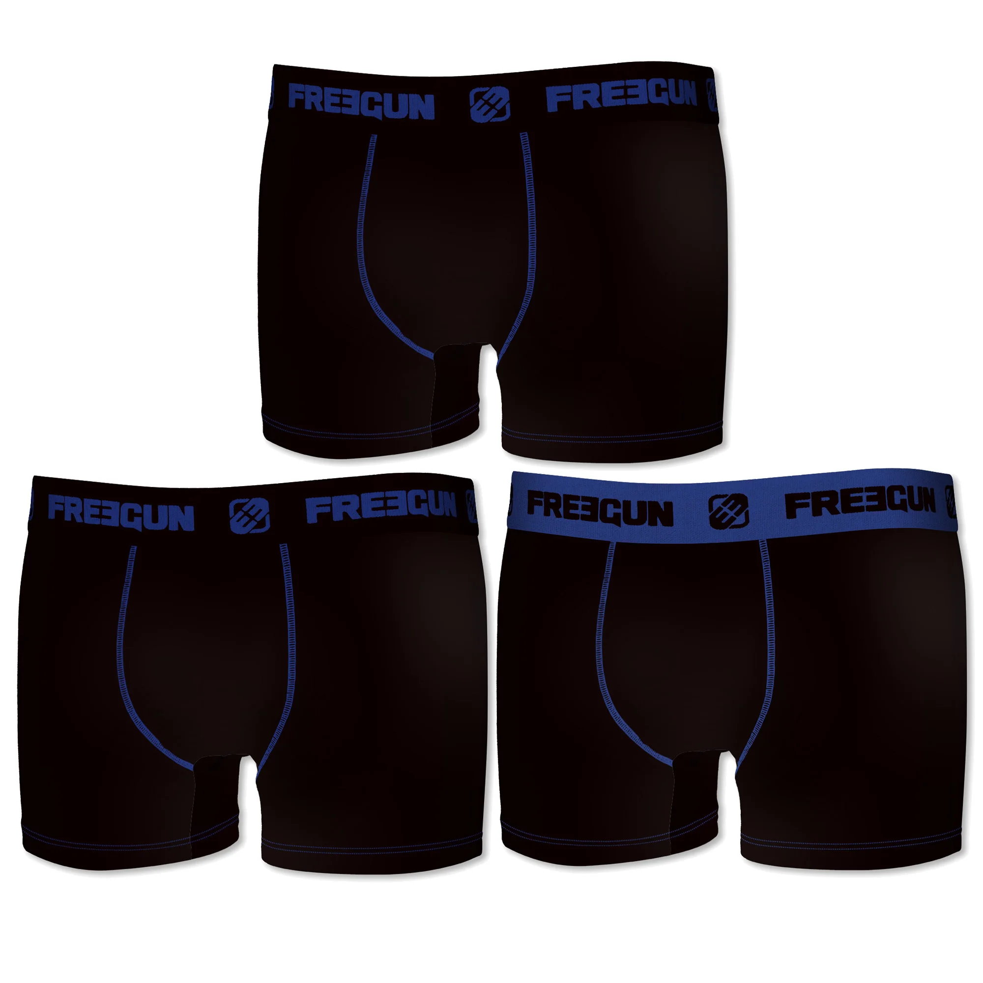 Pack 3 FREEGUN трусы-боксеры 3 шт. в черном цвете - Цвет: Pack 3