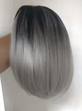 Peluca con malla Frontal de pelo lacio sintético Zesen 13*4 pelucas de Color degradado y Color verde peluca Frontal de encaje para mujer