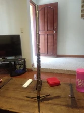 Soporte portátil para flauta, accesorio plegable de Metal, 4 Patas, instrumento de viento, negro