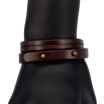 

Leather bracelet (genuine leather, magnetic lock, Brown) 55730