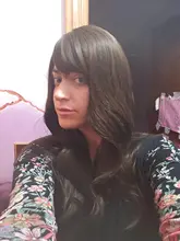 Women's Wigs Bangs American-Hair Heat-Resistant Water-Wave Dark-Brown Long with Synthetic