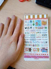 6 unidades/juego Kawaii, libro planificador de mercado de dibujo bonito, diario, decorar pegatinas de papelería, álbum de recortes transparente de PVC