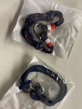 MKENDN-pulsera de supervivencia en forma de U para hombre y mujer, pulsera de cuerda de emergencia de rescate para acampada al aire libre, reloj deportivo con hebilla de acero inoxidable negro